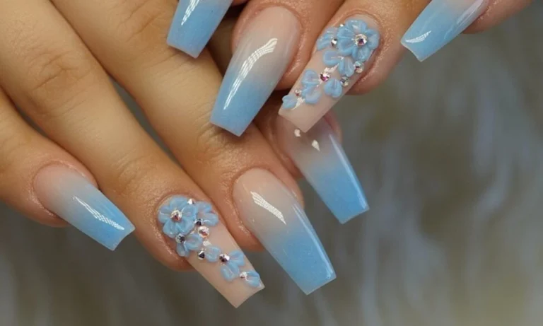 Winter Ice Blue Nails