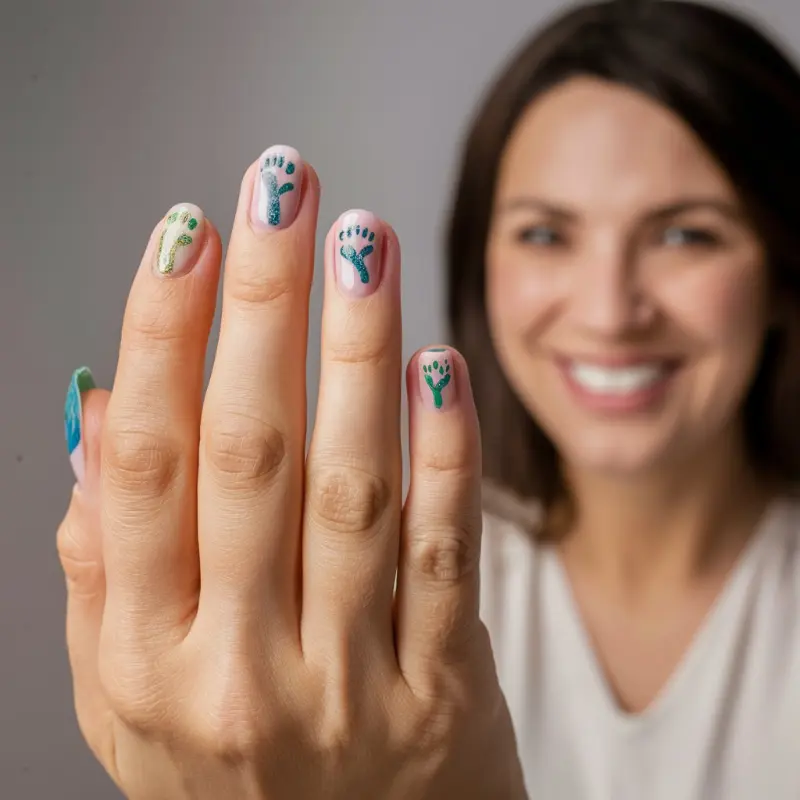 Nail Art with Baby Footprints