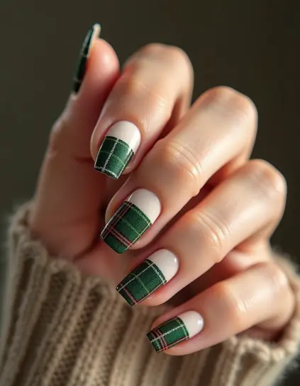 Apple Orchard Fall Plaid Nails