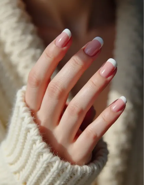 Winter French Tip Nails