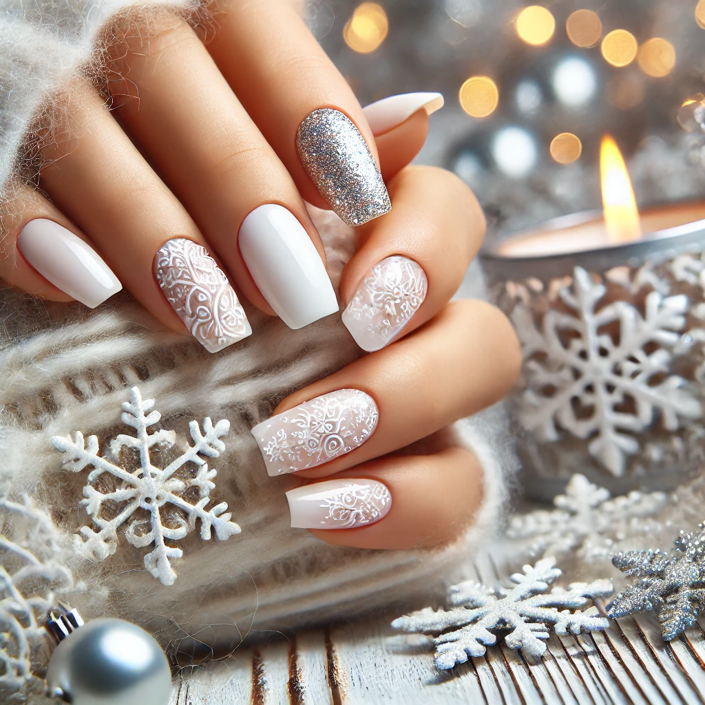 winter white nails