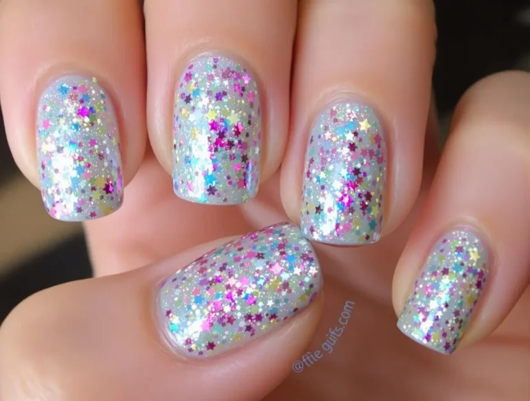 Glitter Spring Nails Design