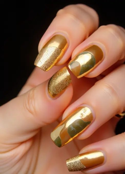 Gold New Years Nails