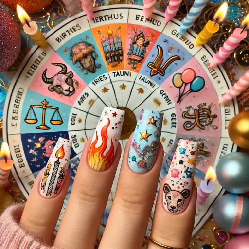 Zodiac Sign Birthday Nails