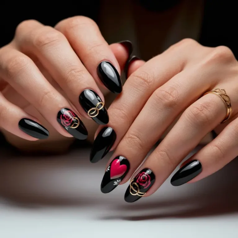 Black Valentines Day Nails: Chic Ideas to Make a Bold Statement