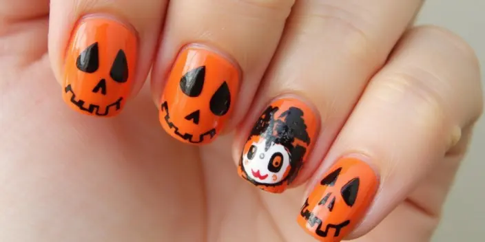 Orange Halloween Nails