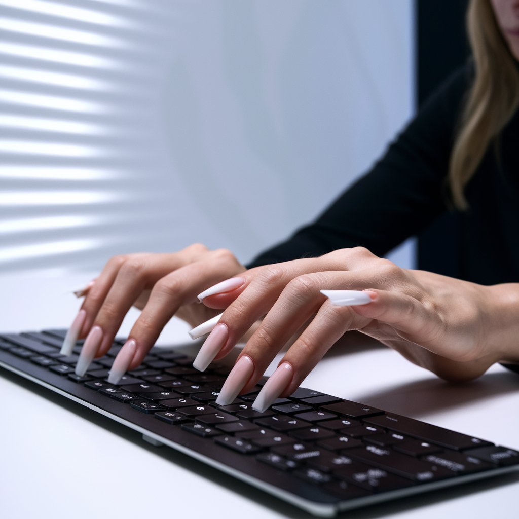 how to type with long nails